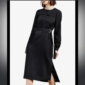 TED BAKER AMINNA LONG SLEEVE MIDNIGHT BLUE MIDI DRESS